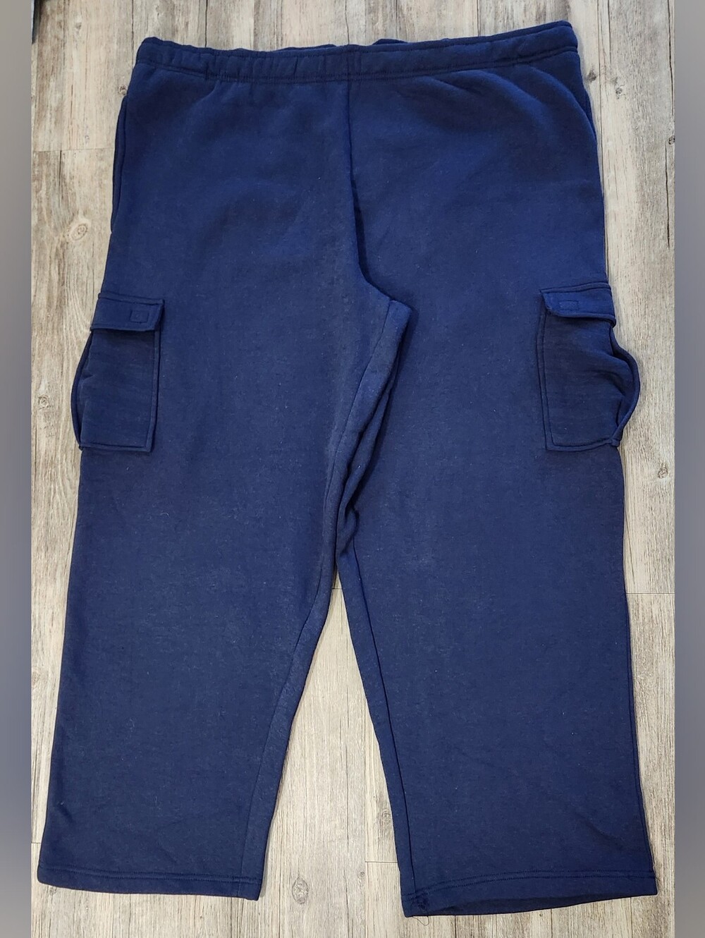 KingSize Fleece Cargo Sweatpants Size 3XLT Pockets Navy big And Tall drawstring